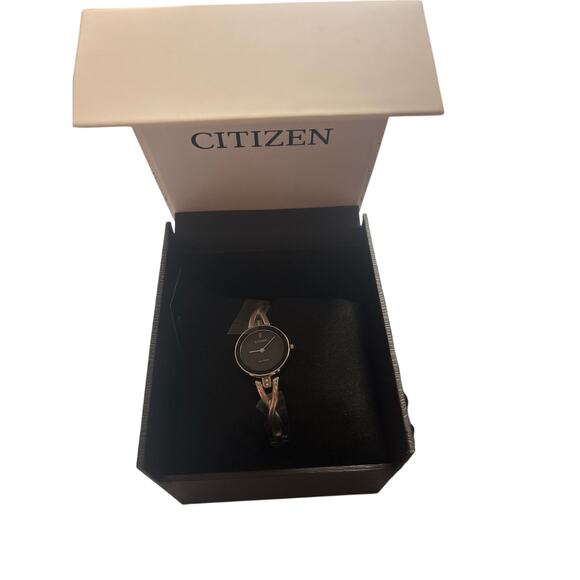 NIB Citizen Eco-Drive Stainless Steel Bangle Bracelet Watch 23mm EX1420-50E main image 4